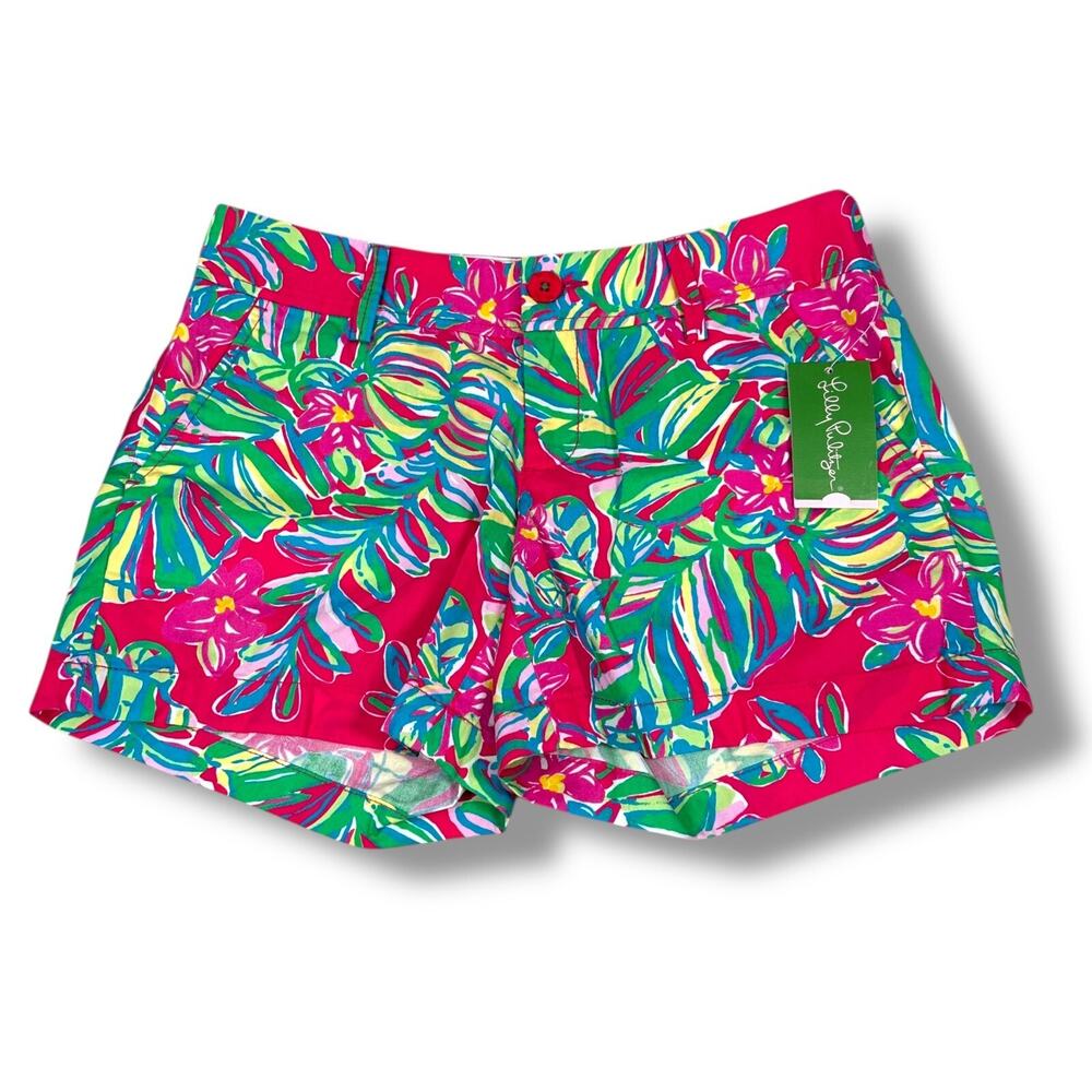 Lilly Pulitzer Callahan Shorts Women 6 Pomegranate Jungle Tumble Small Multi New